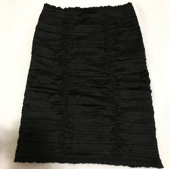 BCBGMaxazria Pencil Skirt Black Satin Wonen - Picture 1 of 7